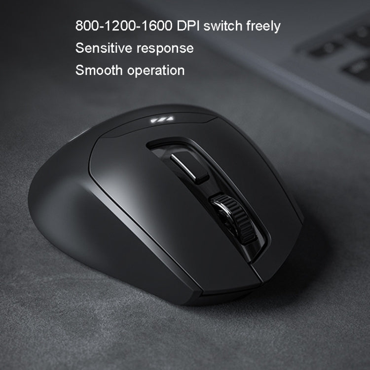 Inphic DR01 Bluetooth 3 Mode Wireless Mouse Charging Quiet Office Game Laptop Computer Home Use(Black)