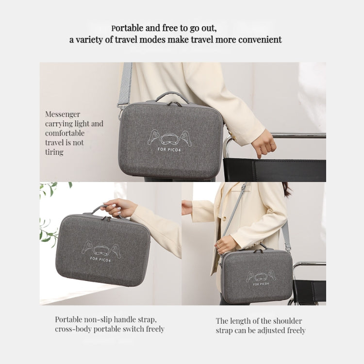 For PICO 4 VR Integrated Storage Bag Messenger Bag Hard Shell Protective Box
