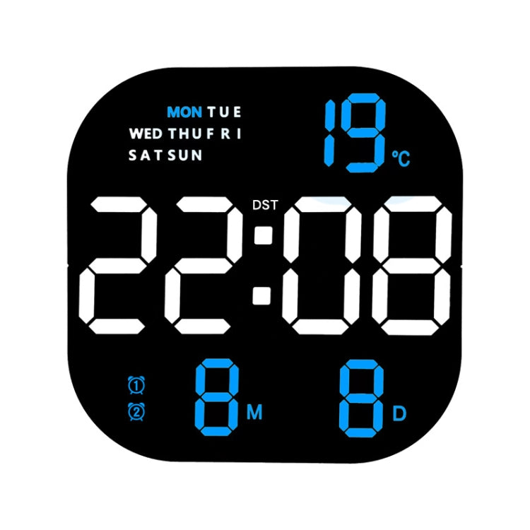 6633 LED Screen Digital Display Timing Desktop Alarm Clock Living Room Hanging Clock(Blue Light)