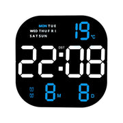 6633 LED Screen Digital Display Timing Desktop Alarm Clock Living Room Hanging Clock(Blue Light)
