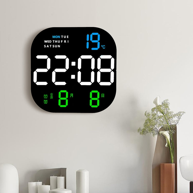 6633 LED Screen Digital Display Timing Desktop Alarm Clock Living Room Hanging Clock(Blue Light)