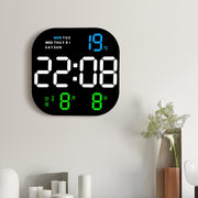 6633 LED Screen Digital Display Timing Desktop Alarm Clock Living Room Hanging Clock(Blue Light)