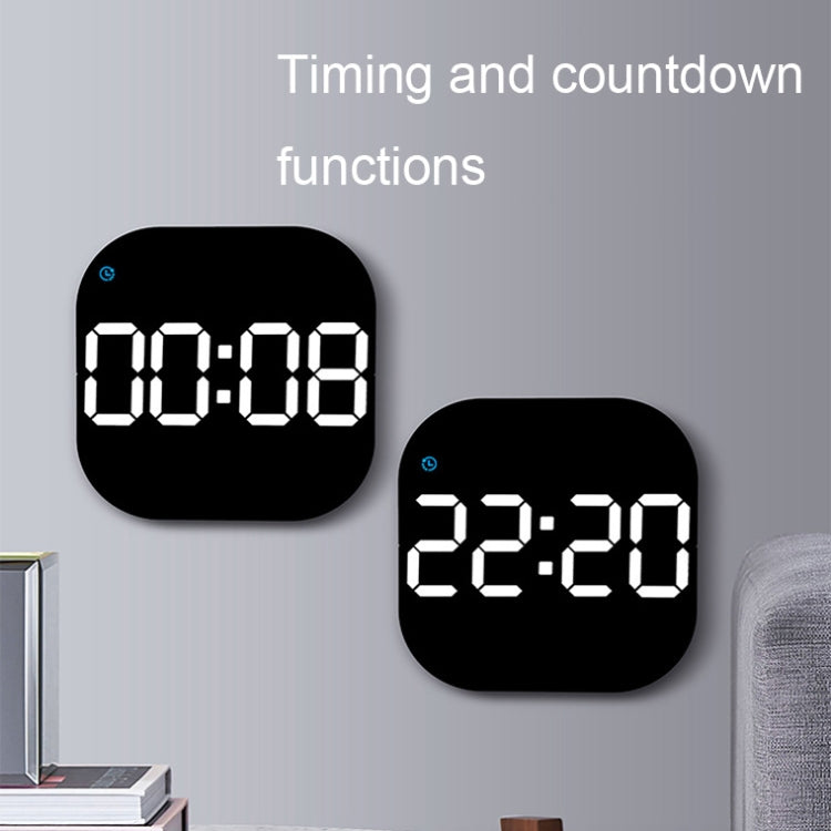 6633 LED Screen Digital Display Timing Desktop Alarm Clock Living Room Hanging Clock(Blue Light)