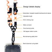 10mm Thick Rope Mobile Phone Anti-Lost Adjustable Lanyard Spacer(Tide Pattern Black Red)