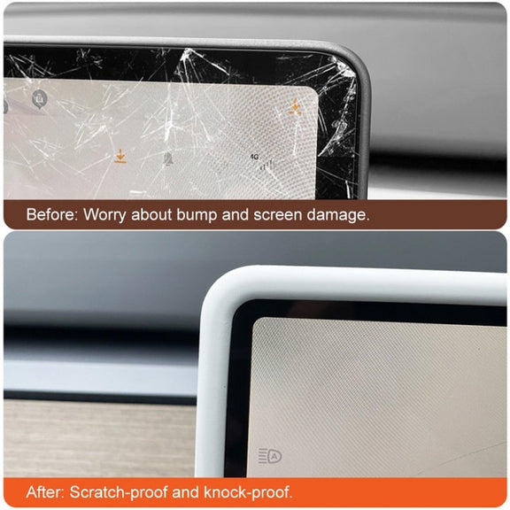 For Tesla Model3/Y Screen Bumper Protective Cover Silicone Frame(Gray)