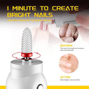 Rechargeable Nail Drill Machine Set with Ceramic Drill Bit Spot Lighting(White)