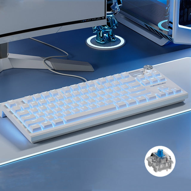 LANGTU LT84 Mechanical Luminous Keyboard, Style: Wired Single-mode Green Shaft (White)