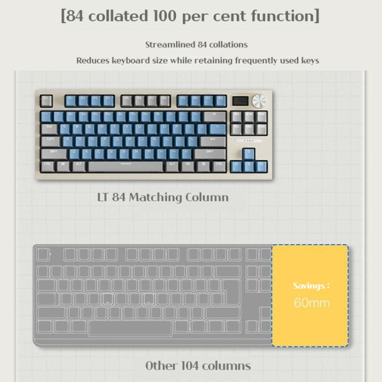 LANGTU LT84 Mechanical Luminous Keyboard, Style: Wired Single-mode Red Shaft (White)