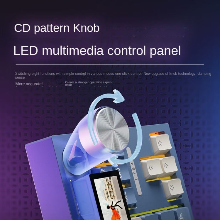 LANGTU LT84 Mechanical Luminous Keyboard, Style: Wired Single-mode Silver Gray Shaft (White)