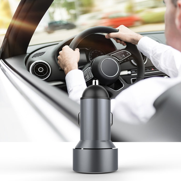 Mini Multifunctional Dual USB Digital Display Car Charger(Red)