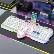 K-Snake Mechanical Feel Keyboard Mouse Kit USB Wired 104 Keycaps Computer Keyboard, Style: Keyboard+Mouse (White)