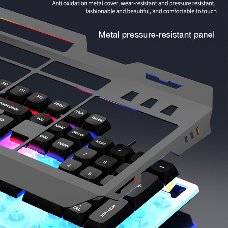 K-Snake Mechanical Feel Keyboard Mouse Kit USB Wired 104 Keycaps Computer Keyboard, Style: Single Keyboard (Black)