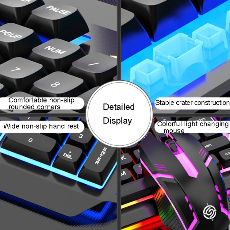 K-Snake Mechanical Feel Keyboard Mouse Kit USB Wired 104 Keycaps Computer Keyboard, Style: Single Keyboard (Black)