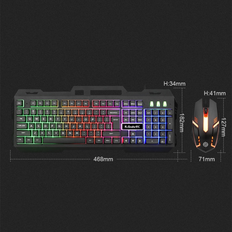 K-Snake Mechanical Feel Keyboard Mouse Kit USB Wired 104 Keycaps Computer Keyboard, Style: Single Keyboard (White)