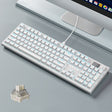 LANGTU LT104 Mechanical Keyboard Backlight Display Flexible DIY Keyboard, Style: Wired Single Mode Silver Axis (White) - free shipping - PMC TechLife - Order now!