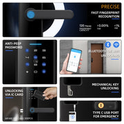 C91 Tuya Smart WiFi Password Fingerprint Electronic Door Lock(Bronze)