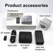 M.2 SATA Hard Disk Duplicator Solid State Drive SSD Mobile Hard Drive Enclosure(Black)