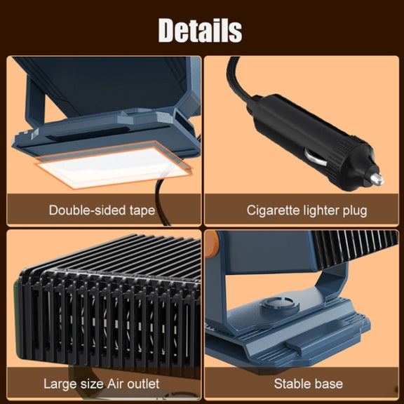 12V Car-mounted High-power Heater Winter Defog Heater(Navy Blue)