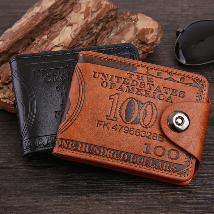 Retro Dollar Pattern Magnetic Buckle Multi-card Slot Wallet(Coffee)
