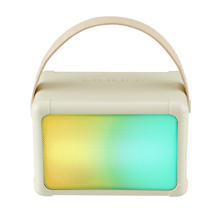 Portable RGB Lighting Effect Bluetooth Speaker Home Mini Karaoke Audio, Style: Speaker(Beige)