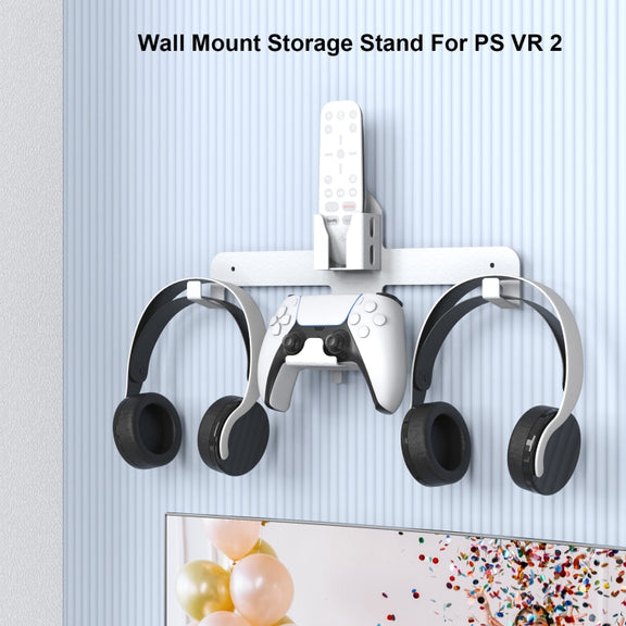 JYS JYS-P5158 For PS5 VR2 Wall Storage Bracket Helmet/Headset/Handle/Remote Control Wall Storage Storage Shelf(White)