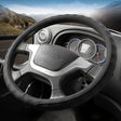 40cm Leather Truck Steering Wheel Cover(Black) - Steering Wheel Accessories by PMC TechLife | Online Shopping South Africa | PMC TechLife | Buy Now Pay Later Mobicred
