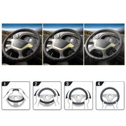 45cm Leather Truck Steering Wheel Cover(Black Red Line)