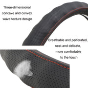 45cm Leather Truck Steering Wheel Cover(Black Line)