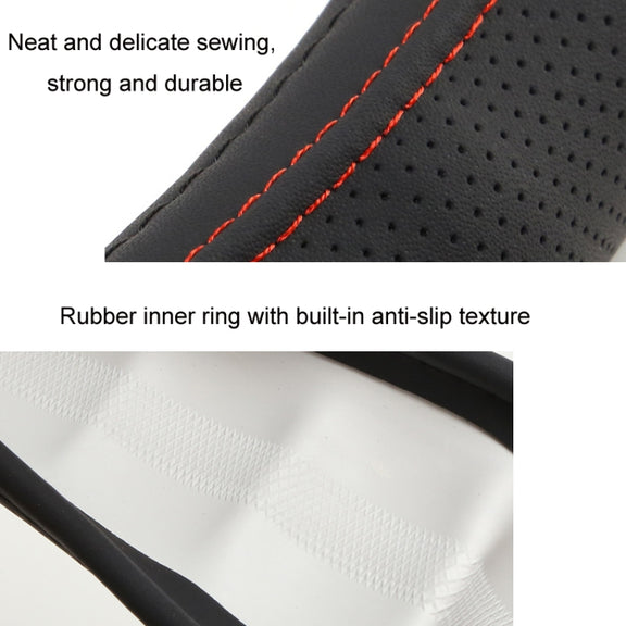 45cm Leather Truck Steering Wheel Cover(Black Line)