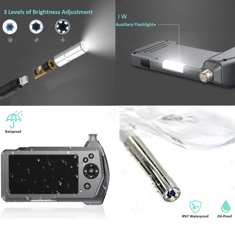 TESLONG NTS450A 4.5-inch Screen Industrial Handheld Endoscope with Light, Speci: 7.6mm Lens-3m