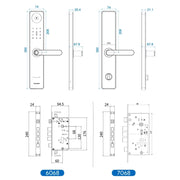 A60 Smart Fingerprint Password Door Lock With Doorbell, Spec: Tuya APP Version Gray