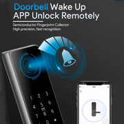 A60 Smart Fingerprint Password Door Lock With Doorbell, Spec: Basic Version Gold
