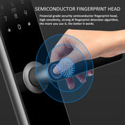 A60 Smart Fingerprint Password Door Lock With Doorbell, Spec: Basic Version Gray