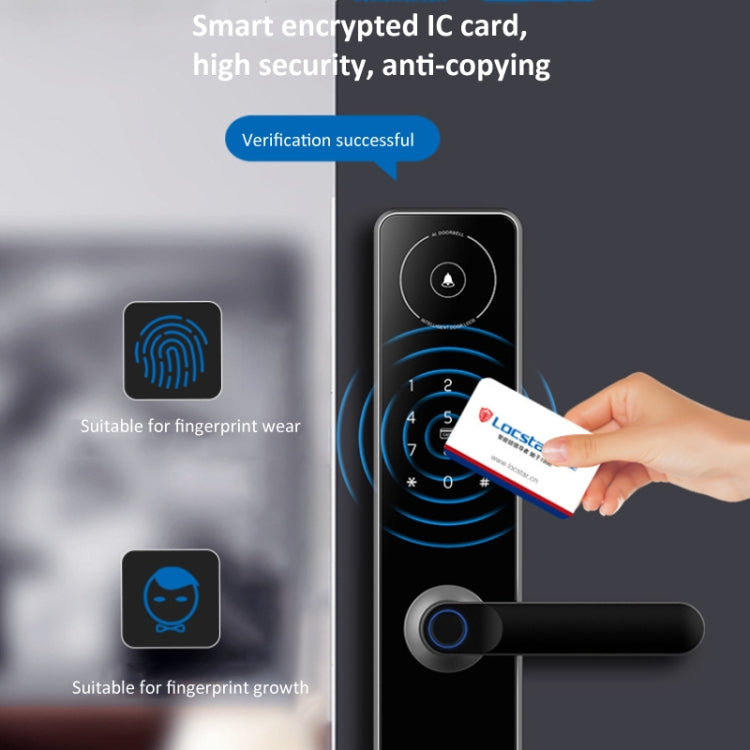 A60 Smart Fingerprint Password Door Lock With Doorbell, Spec: Tuya APP Version Gold