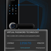 A60 Smart Fingerprint Password Door Lock With Doorbell, Spec: Basic Version Gray
