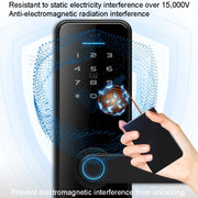 C89 Smart Fingerprint Password Lock Home Indoor Door TUYA System Lock(Black)