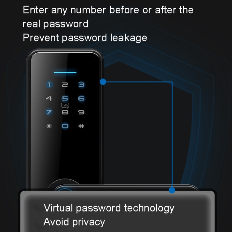 C89 Smart Fingerprint Password Lock Home Indoor Door TUYA System Lock(Black)