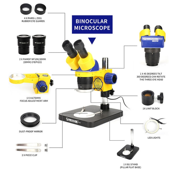 MECHANIC MC-75TimatX Trinocular Stereo Microscope Industrial Grade Can Connect To HD Display