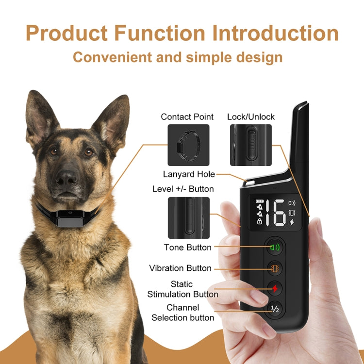 Pet Wrap-around Electric Shock Column Powerful Electronic Training Collar, Style: Receiver + Remote