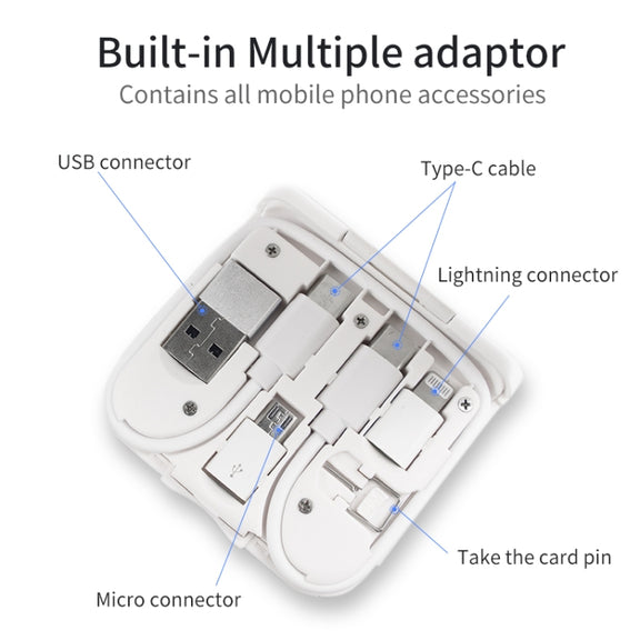 10-in-1 Magnetic Wireless Folding Charger With Data Cable Adapter Storage box(White)