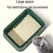 Open Litter Pan Large Capacity Plastic Pet Kennel, Model: Square Green