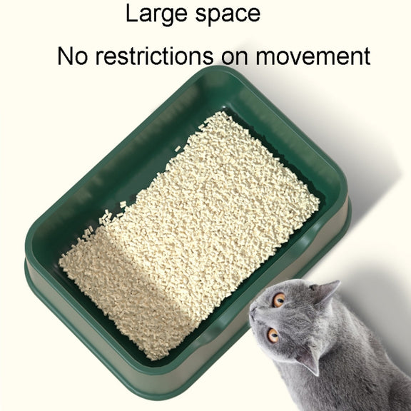 Open Litter Pan Large Capacity Plastic Pet Kennel, Model: Square Green