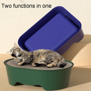 Open Litter Pan Large Capacity Plastic Pet Kennel, Model: Square Green