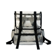 Transparent PVC Large Capacity Casual Outdoor Water-resistant Travel Backpack(Black)