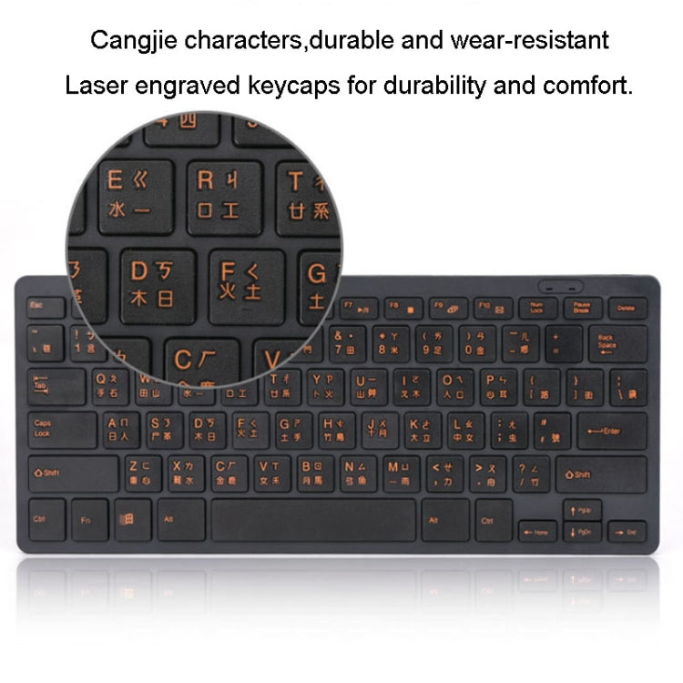 Cangjie Code Keyboard Traditional Chinese Annotated Wireless Keyboard 2.4G Wireless Connection Keyboard(Black)