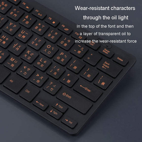 Cangjie Code Keyboard Traditional Chinese Annotated Wireless Keyboard 2.4G Wireless Connection Keyboard(Black)