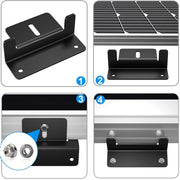 4pcs /Set Aluminum Solar Panel Mounting Bracket(Black)