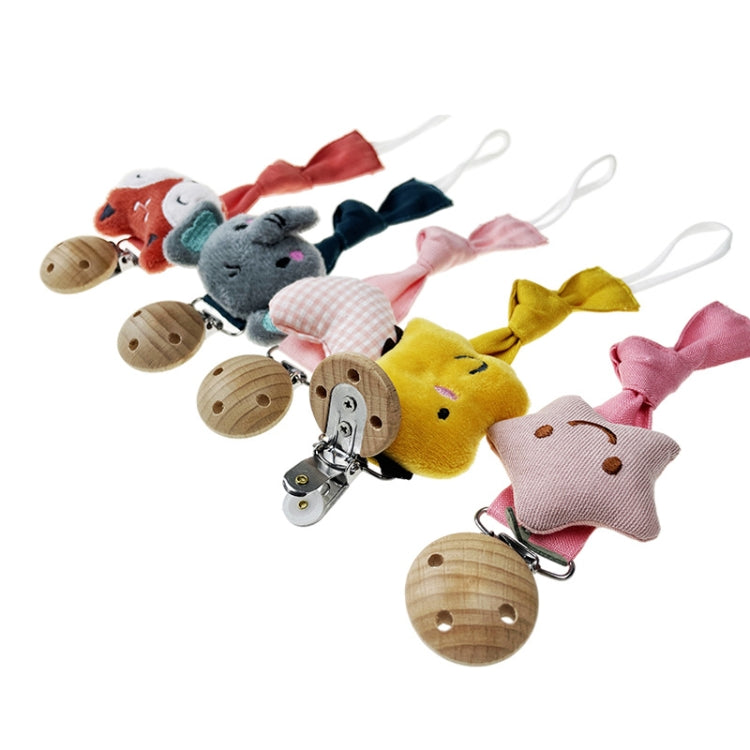 Animal Head Pacifier Chain Newborn Pacifier Clip, Style: Gray Star
