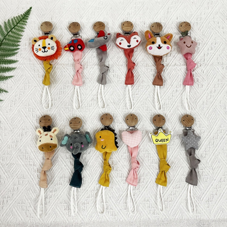 Animal Head Pacifier Chain Newborn Pacifier Clip, Style: Gray Star