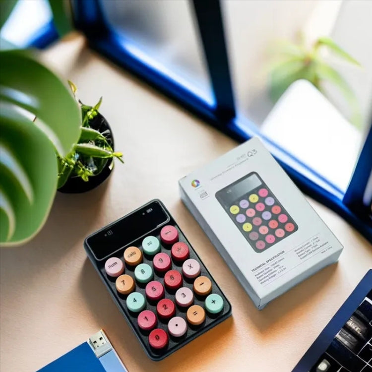Q3 2.4G Mini Wireless Office Digital Keyboard Cash Register Financial Accounting Password Keypad(Pink)